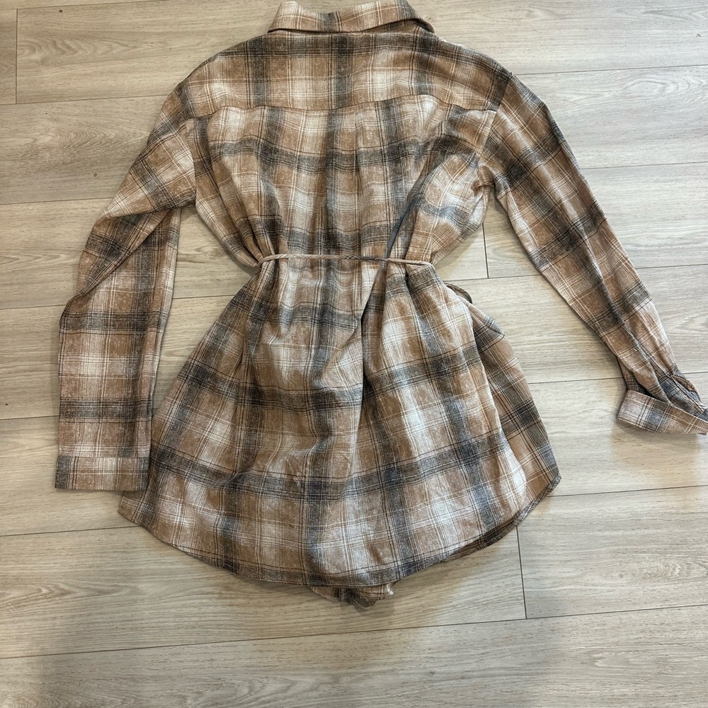 The Muse Plaid Long Sleeve Romper - Picture 2 of 2
